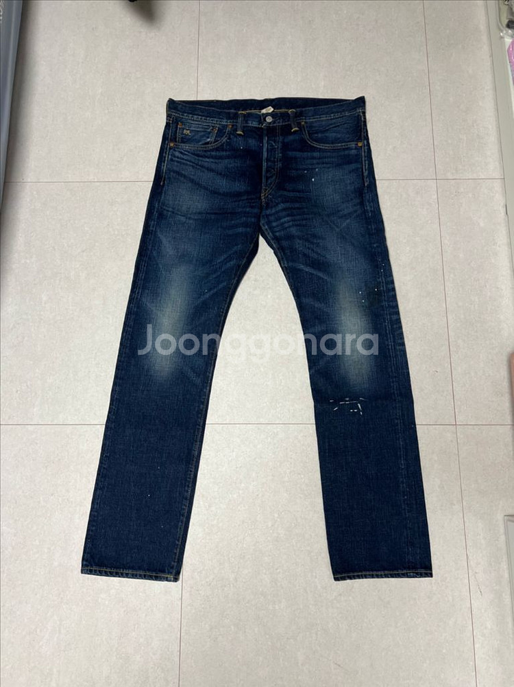 더블알엘 RRL 36x32 슬림핏 셀비지 데님--0