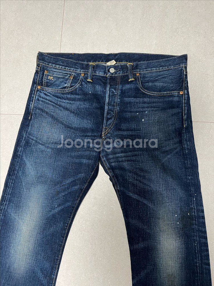 더블알엘 RRL 36x32 슬림핏 셀비지 데님--1