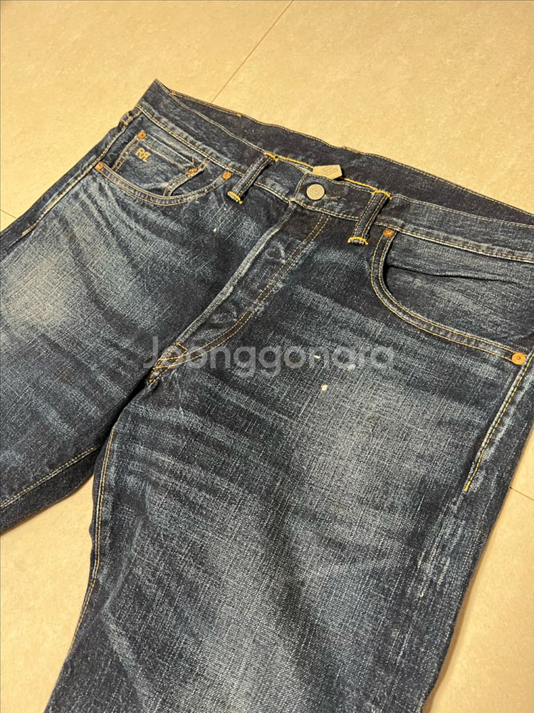 더블알엘 RRL 36x32 슬림핏 셀비지 데님--2