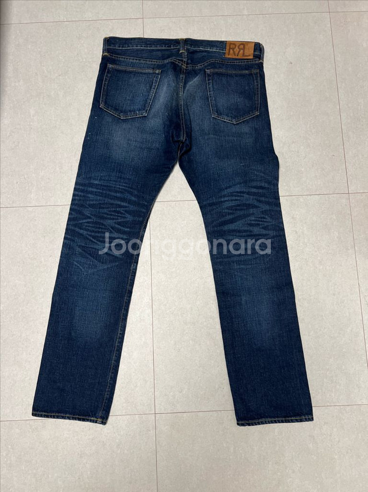 더블알엘 RRL 36x32 슬림핏 셀비지 데님--5