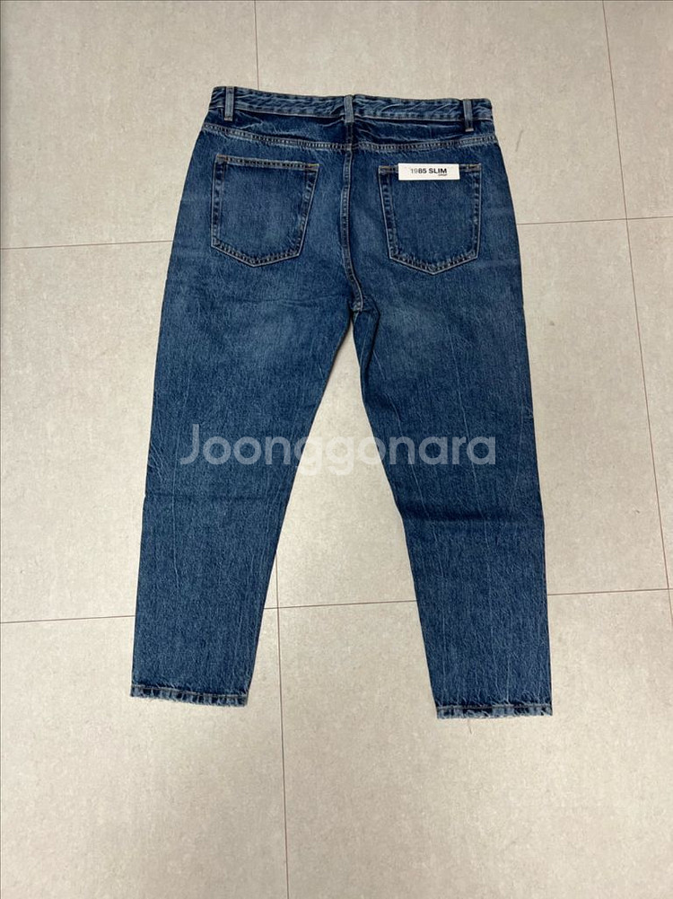 새제품 - ZARA 36 남성 슬림크롭 워싱 데님 청바--2