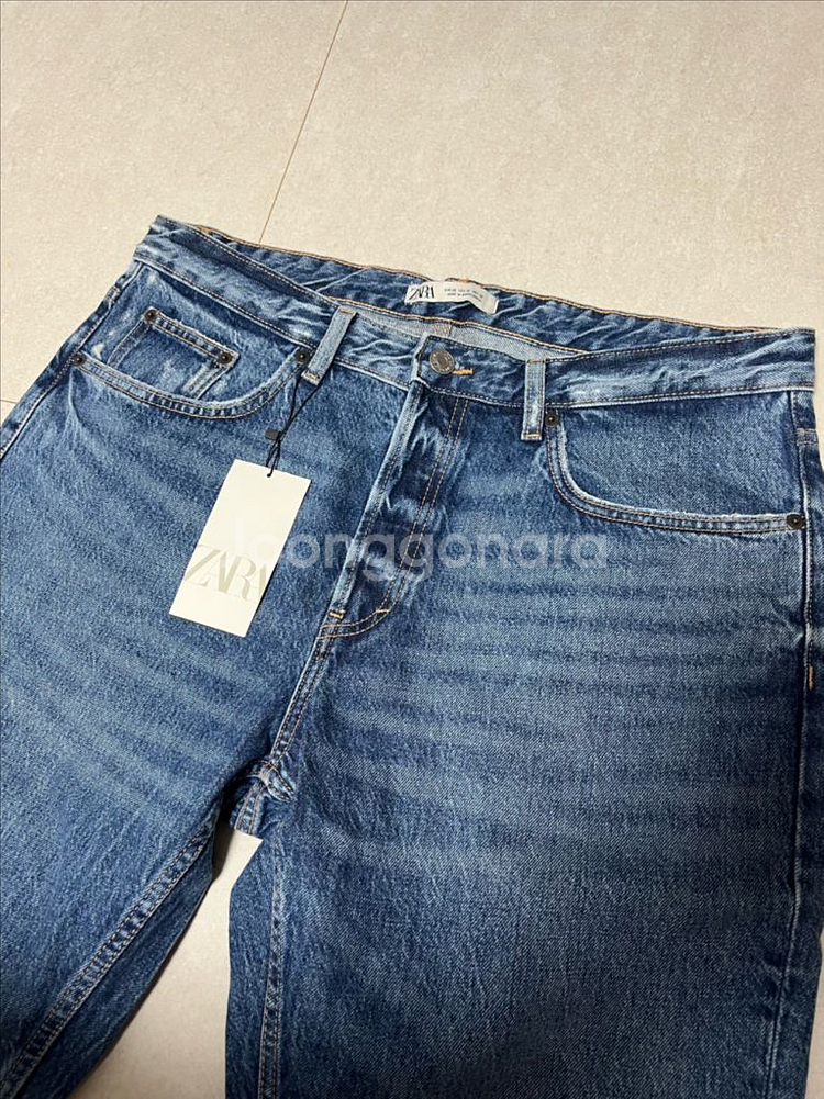 새제품 - ZARA 36 남성 슬림크롭 워싱 데님 청바--1