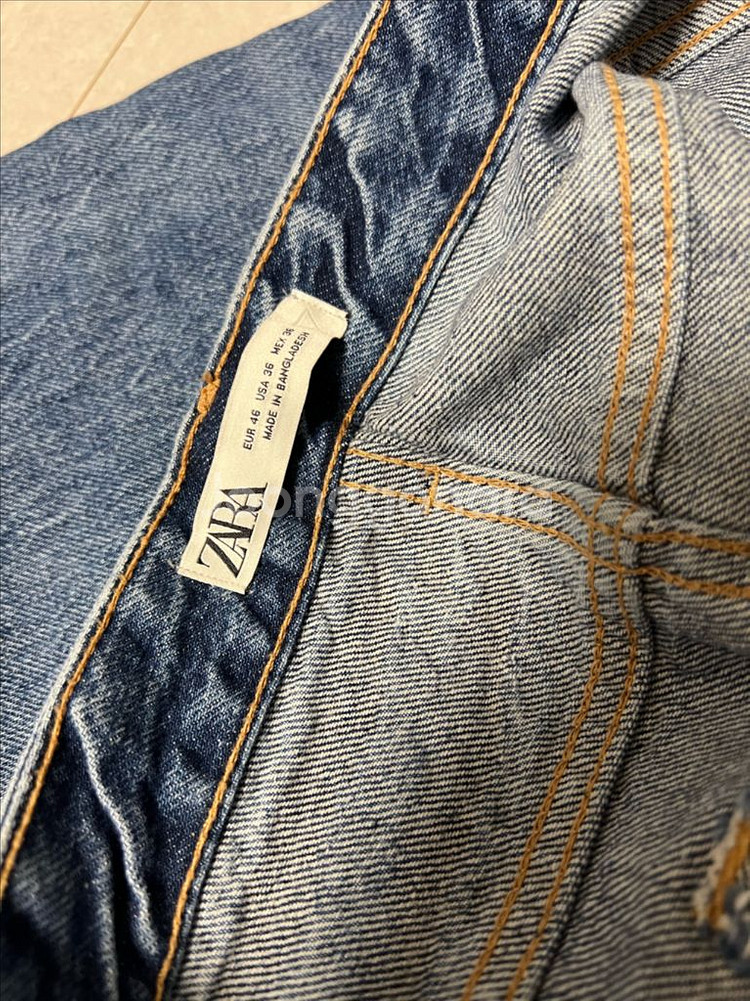 새제품 - ZARA 36 남성 슬림크롭 워싱 데님 청바--5