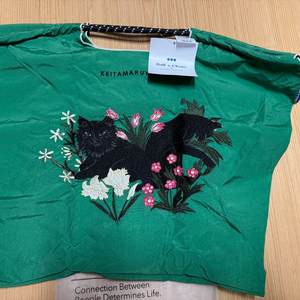 볼앤체인 캣플라워 자수 에코백 L사이즈