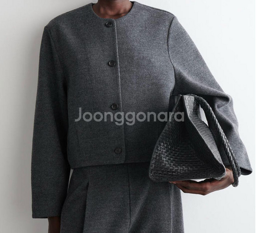 코스 COS 보일드 메리노 울 가디건 그레이--1