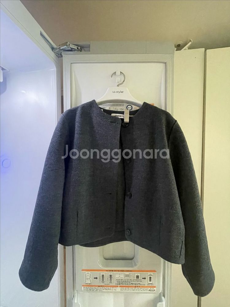 코스 COS 보일드 메리노 울 가디건 그레이--5