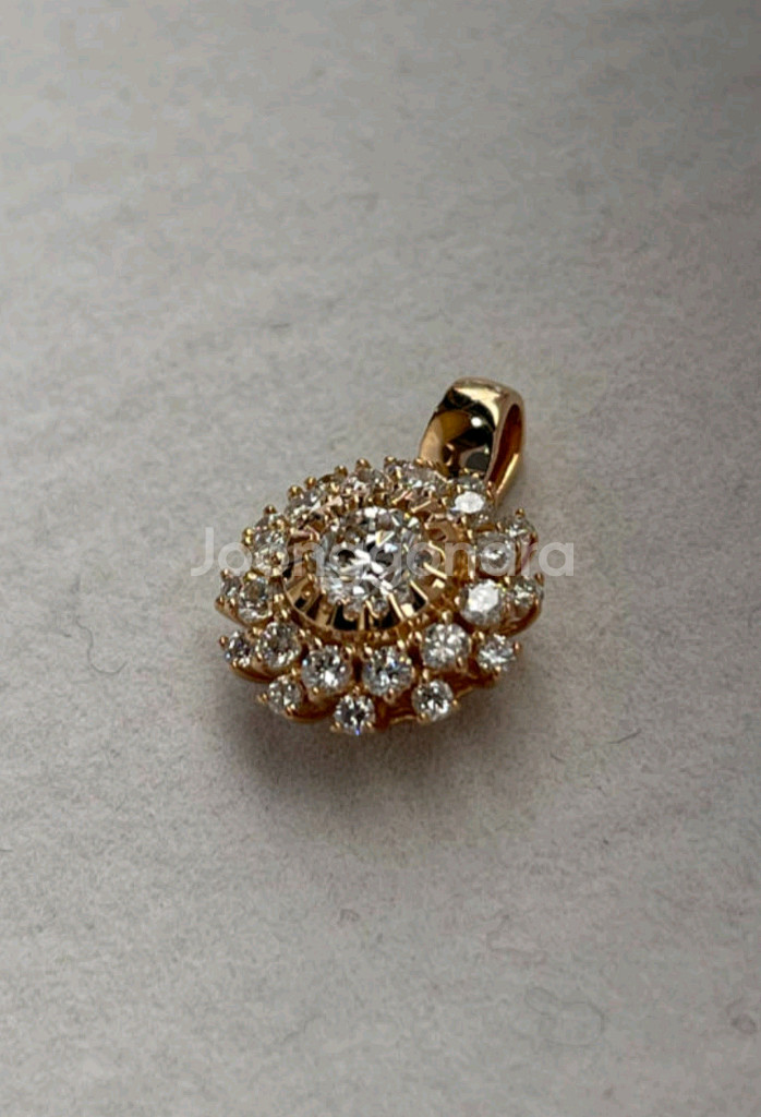 골든듀 글리터링 18k 천연다이아 2부 팬던트--0