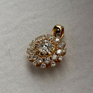 골든듀 글리터링 18k 천연다이아 2부 팬던트