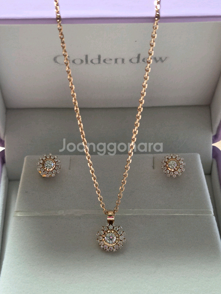 골든듀 글리터링 18k 천연다이아 2부 팬던트--3