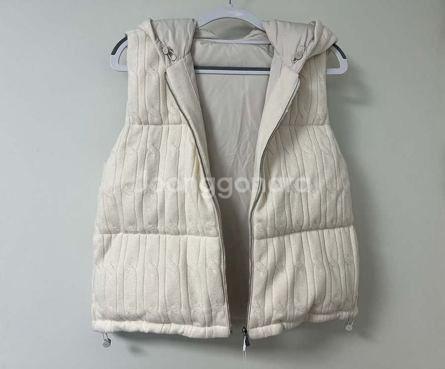 구호 리버시블 캐시미어 니트 후드 베스트 s--0