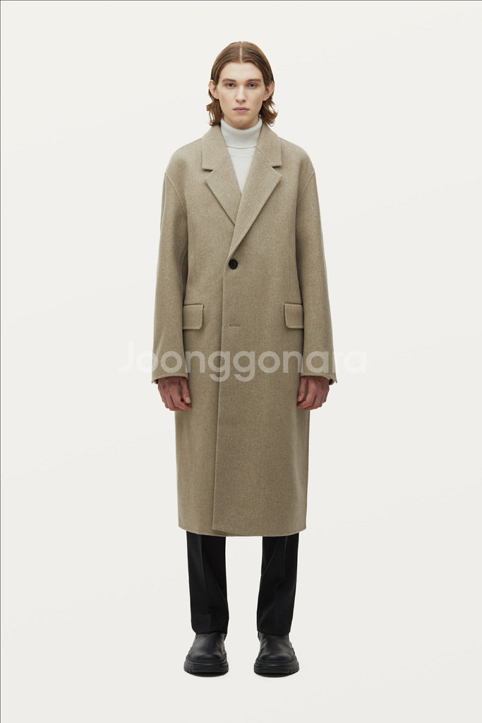 솔리드옴므 21fw 트윌 베이지 코트 50사이즈--7