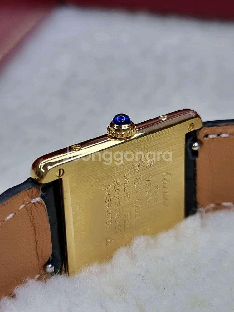 까르띠에 빈티지 탱크머스트 라지 샴페인다이얼 핀버클 시--3