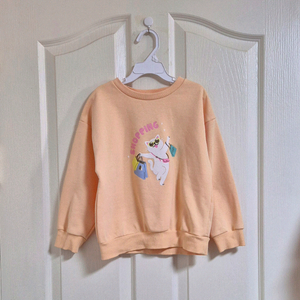 탑텐키즈 쇼핑냥이 그래픽 맨투맨(120/5-6Y)