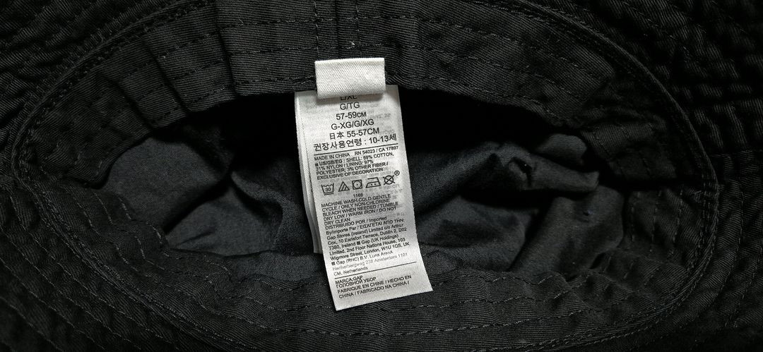 갭키즈 블랙 자수 버킷햇/벙거지 모자(10-13Y) 이미지