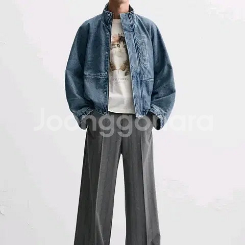 M) 자라 릴렉스핏 데님 점퍼 청자켓 오버핏 상하이 에디션--6