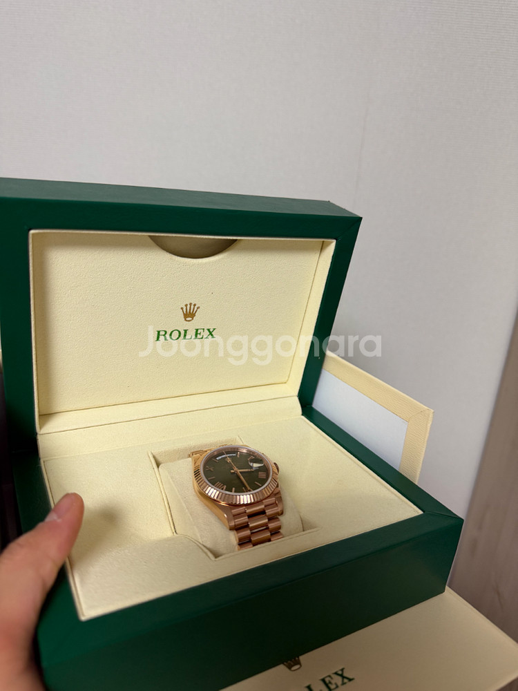 ㅋㄹ 롤렉스 데이데이트 올리브 그린 40mm--1