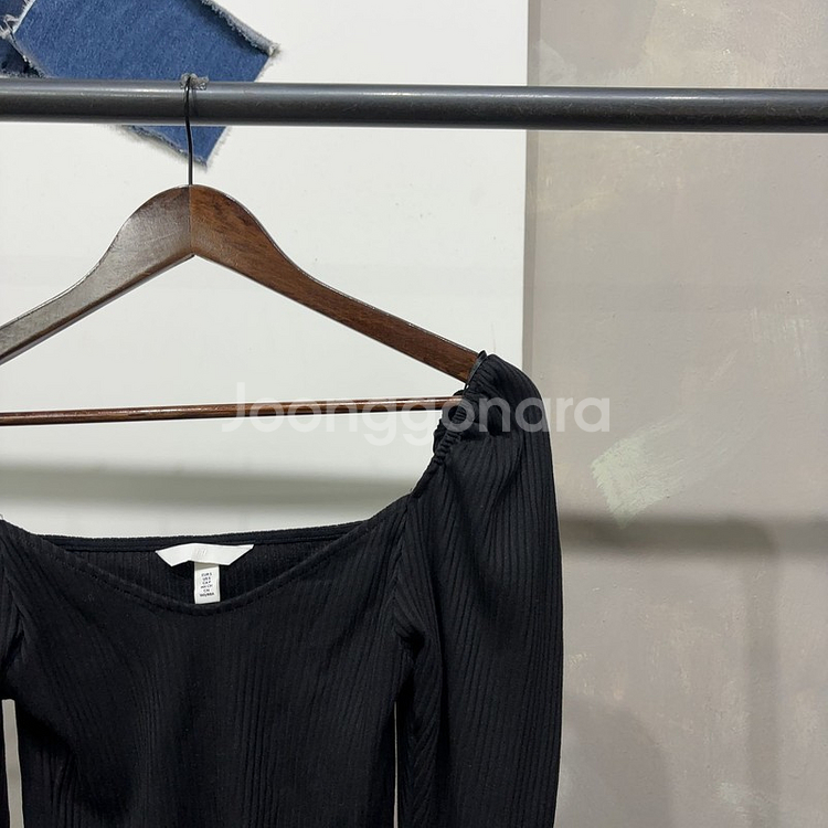 (85) H.M 흐앤므 여성 골지 퍼프 긴팔 티--2