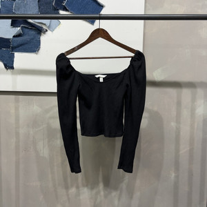 (85) H.M 흐앤므 여성 골지 퍼프 긴팔 티