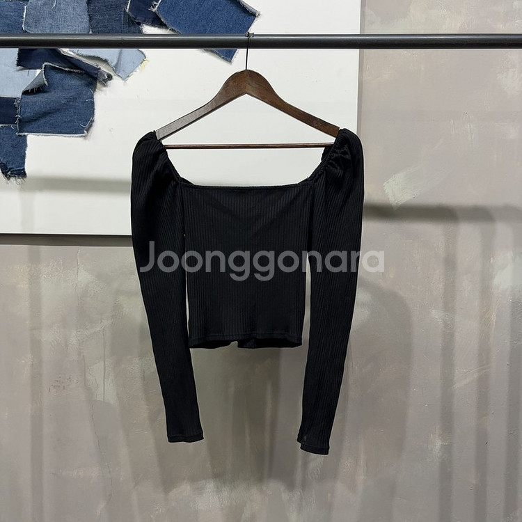 (85) H.M 흐앤므 여성 골지 퍼프 긴팔 티--3