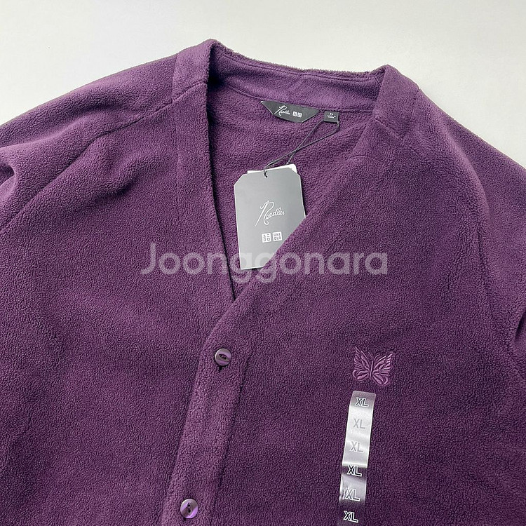 [새상품] 유니클로 니들스 후리스 가디건 퍼플 XL--0