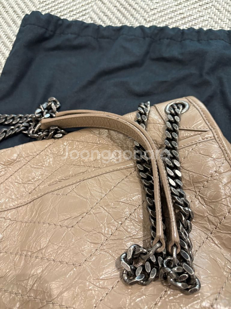 생로랑 니키백 미디움 베이지--5