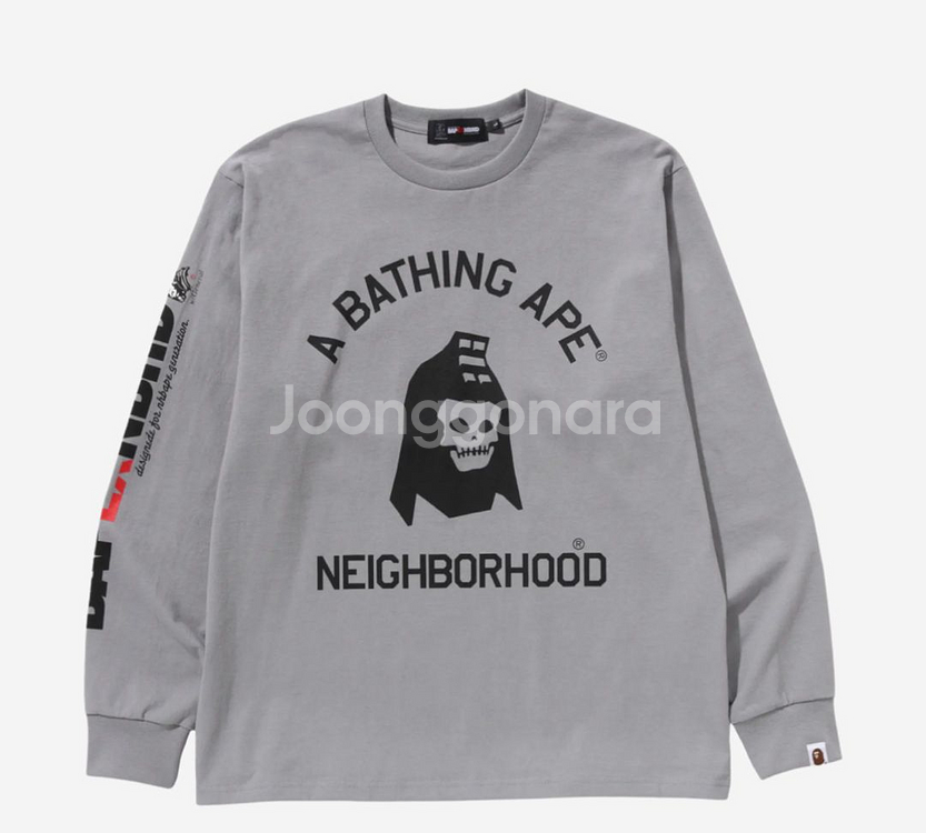 [2XL] 네이버후드x베이프 롱슬리브 그레이--0