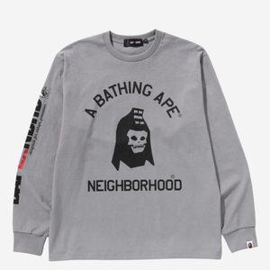 [2XL] 네이버후드x베이프 롱슬리브 그레이