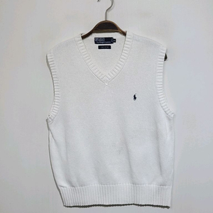 (95) 랄프로렌 폴로 니트조끼 화이트 베스트 브이넥