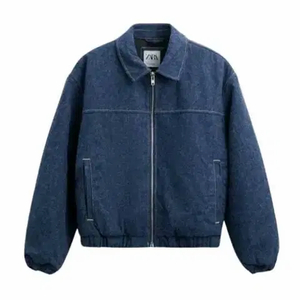 L) 자라 데님 패딩 봄버자켓 블루 박시핏 0621 400 블루종