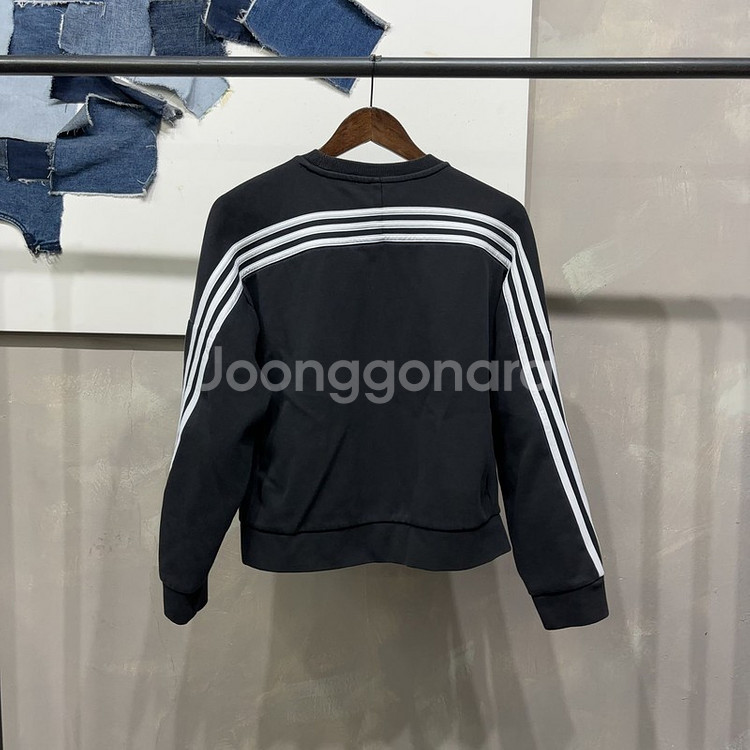 (95) 아디다스 여성 스트릿 삼선 크롭 맨투맨 긴팔 티--3