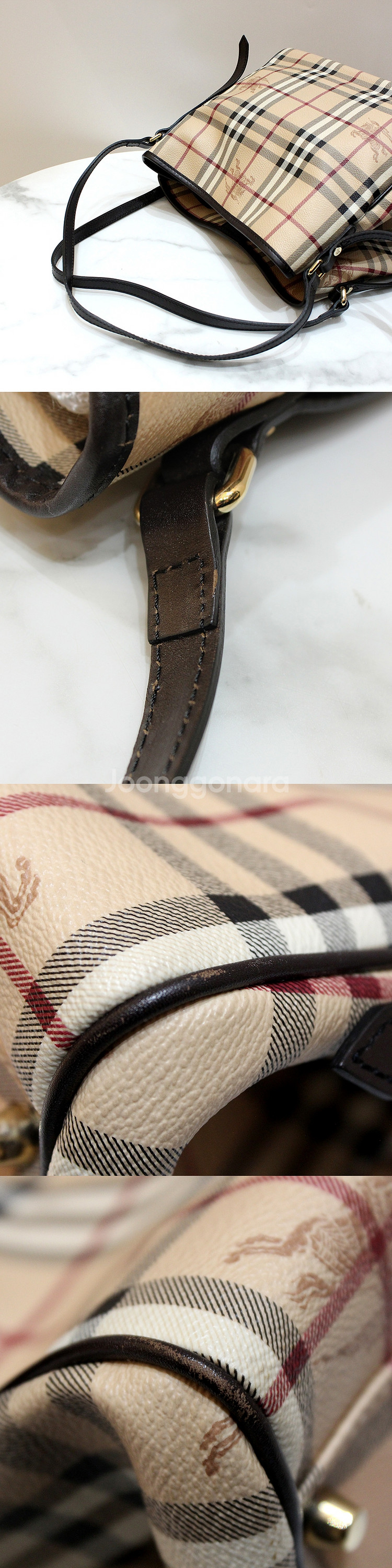 [명품다올동래] 버버리 헤이마켓 체크 쇼퍼백 3741175--2