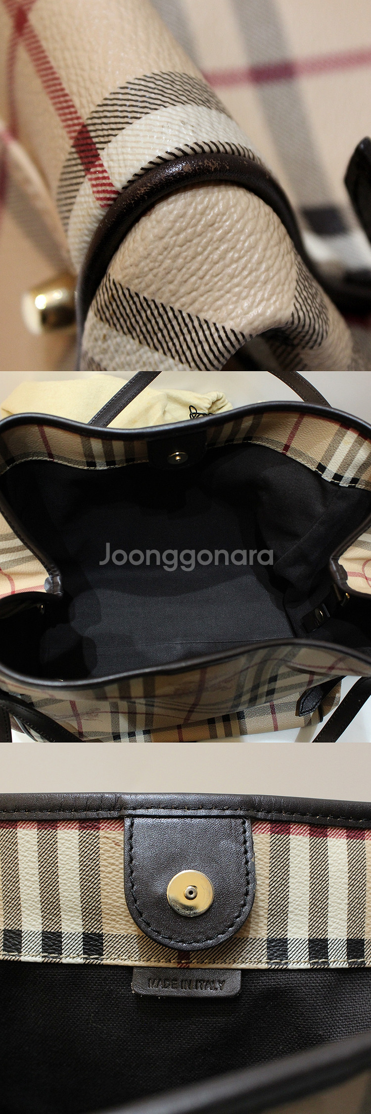 [명품다올동래] 버버리 헤이마켓 체크 쇼퍼백 3741175--3