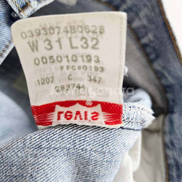 리바이스 501 청바지 연청 데님 사이즈30 R2777--5