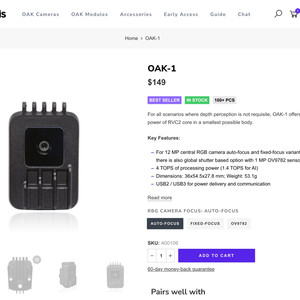 OAK-1 AI 카메라 (Auto -Focus)