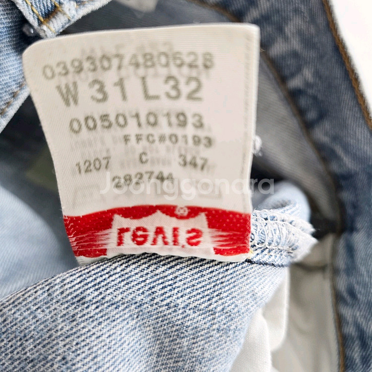 리바이스 501 청바지 연청 데님 사이즈30 R2777--6