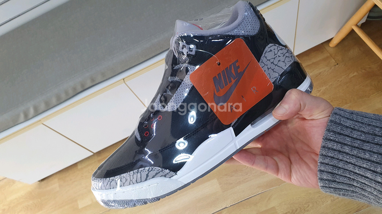 나이키 정품 조던3 레트로 블랙 시멘트 새상품--0