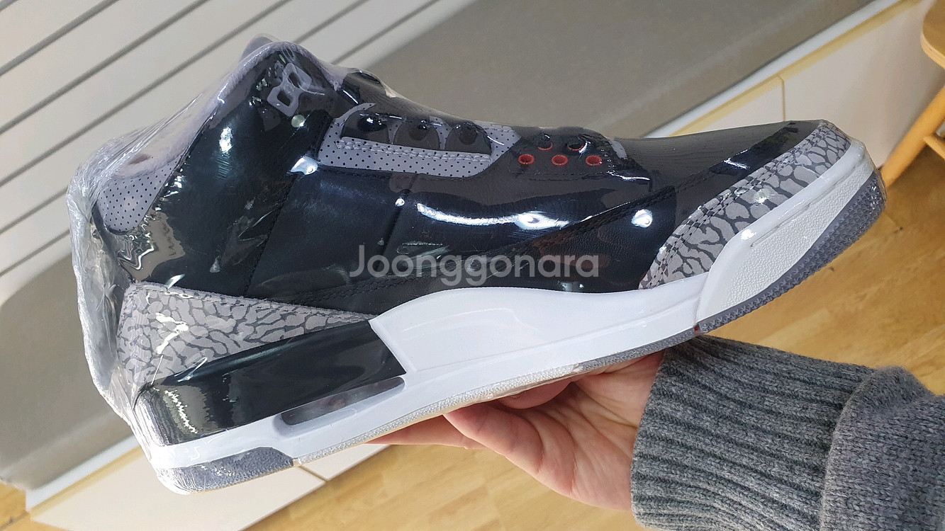 나이키 정품 조던3 레트로 블랙 시멘트 새상품--4