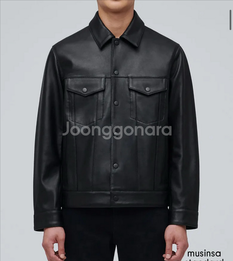 무신사 스탠다드 램스킨 트러커 재킷--0
