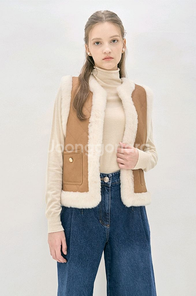 마인 리버시블 램스 퍼 베스트55 랑방 타임 더캐시미어--0