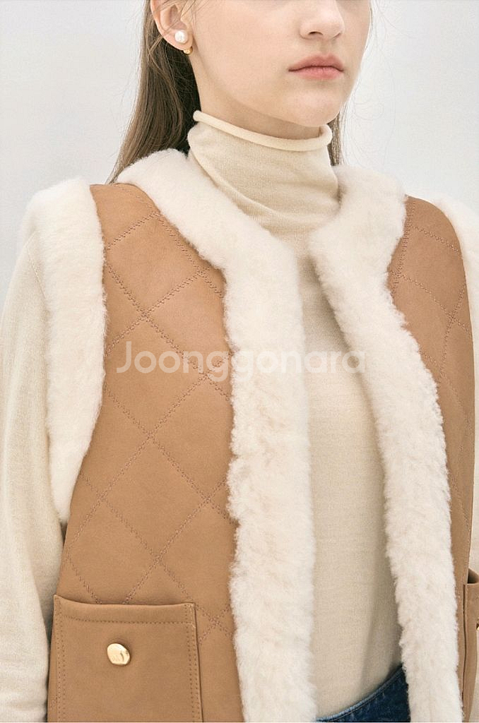 마인 리버시블 램스 퍼 베스트55 랑방 타임 더캐시미어--2