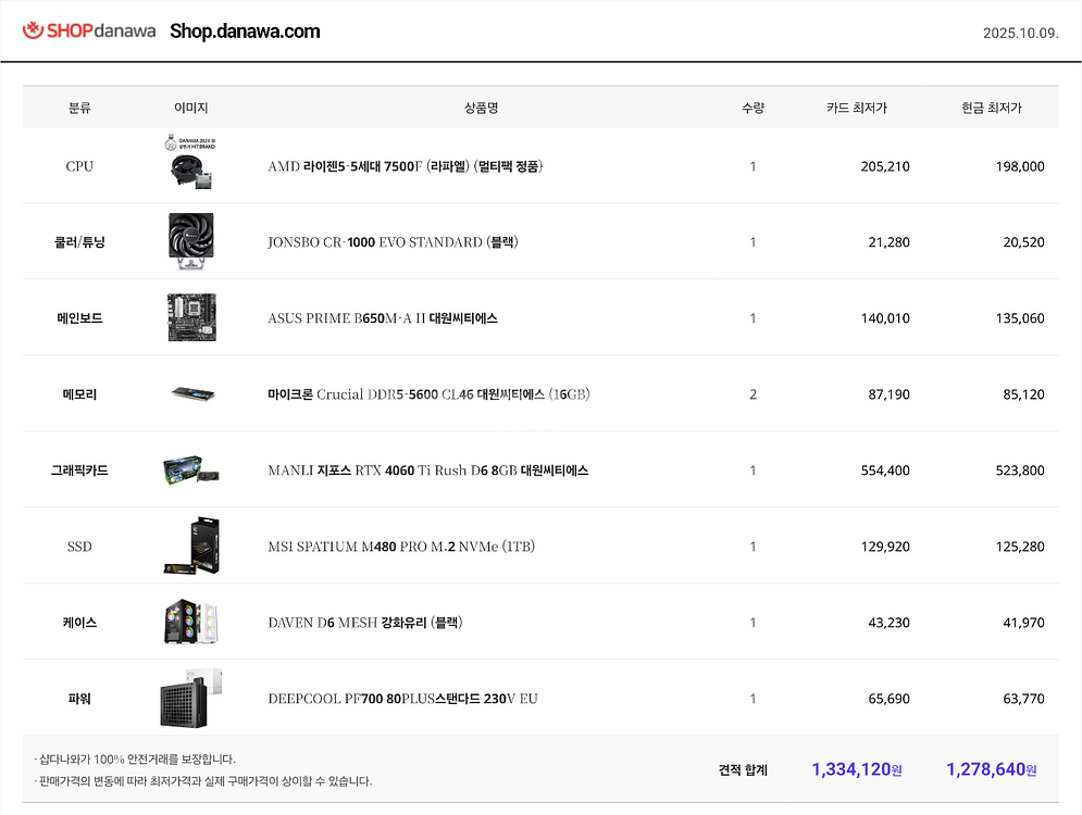 가성비 컴퓨터 급매 4060ti 7500f--3