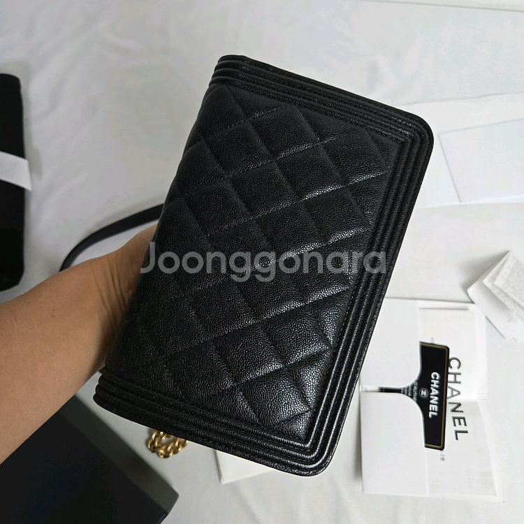 샤넬 woc 캐비어 블랙 금장--1