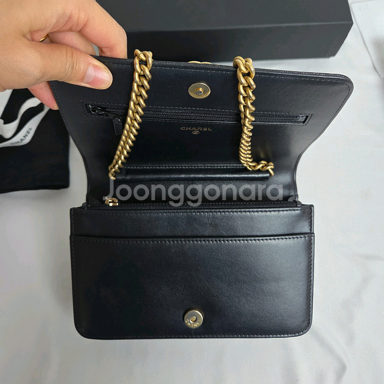 샤넬 woc 캐비어 블랙 금장--9