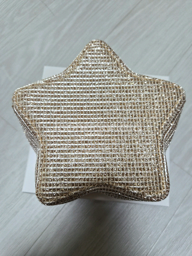 여성용 골드 메탈릭 파우치백--5