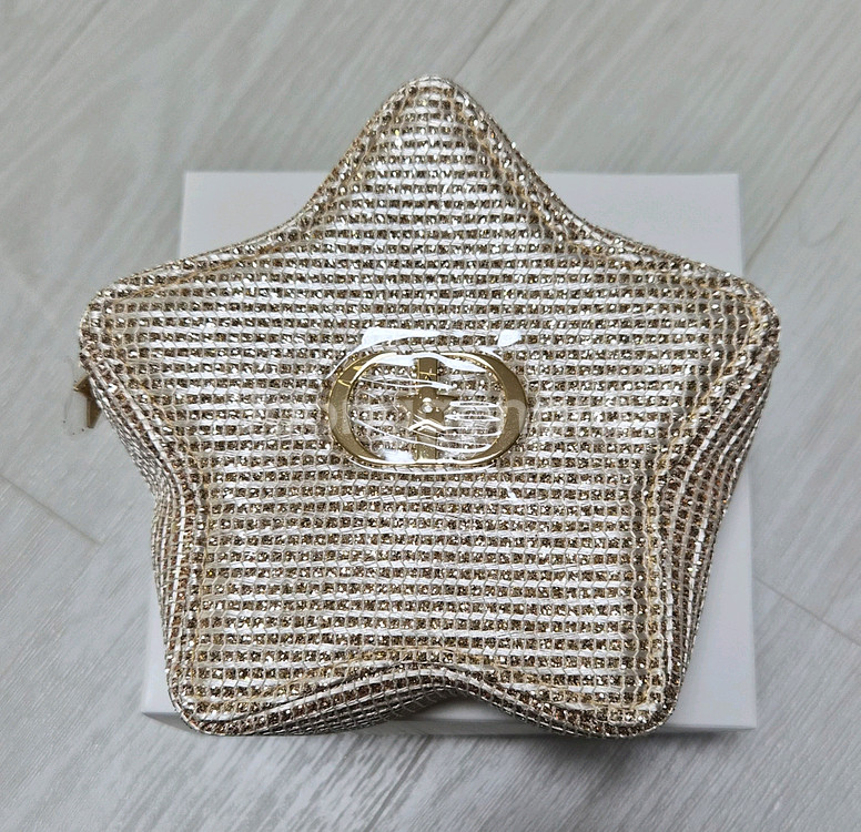 여성용 골드 메탈릭 파우치백--4