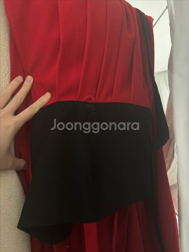 급처) 리슬 3way 소프트 자락치마 레드 생활한복 스커트 원피스--1