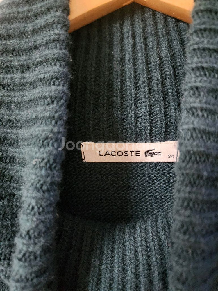 라코스테 터틀넥 니트 원피스 그린 울100%--2