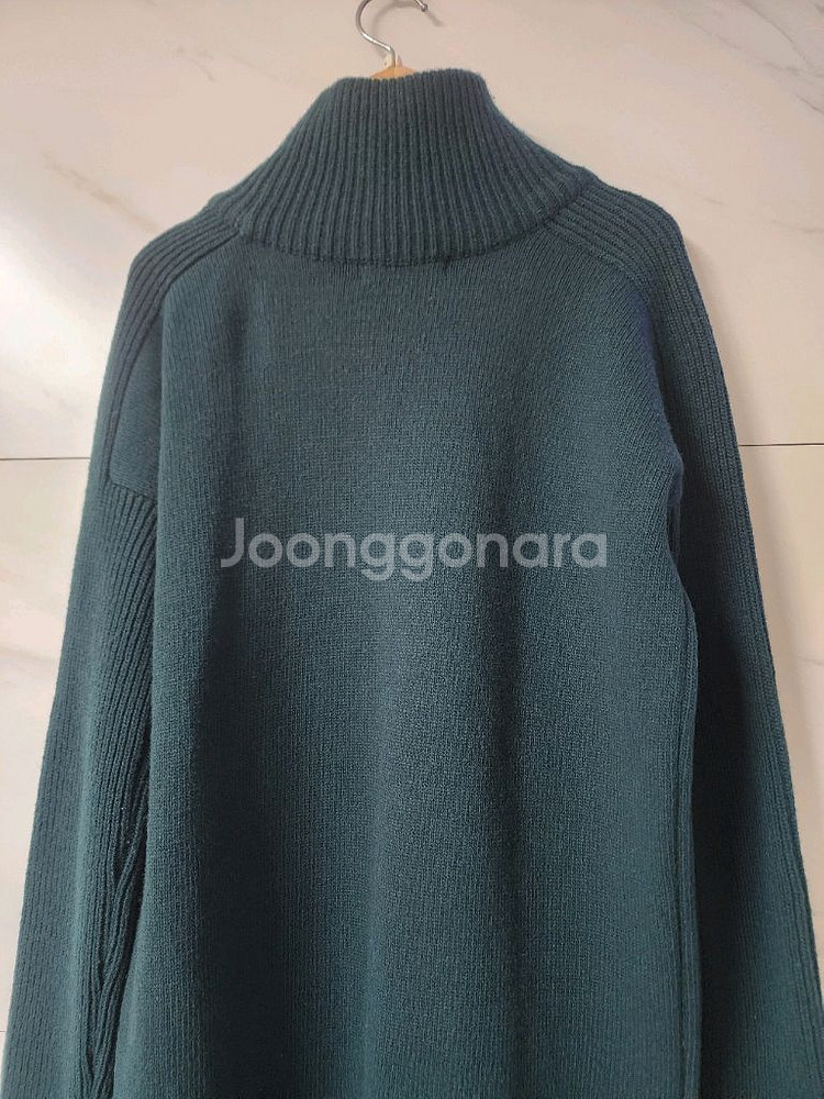 라코스테 터틀넥 니트 원피스 그린 울100%--5