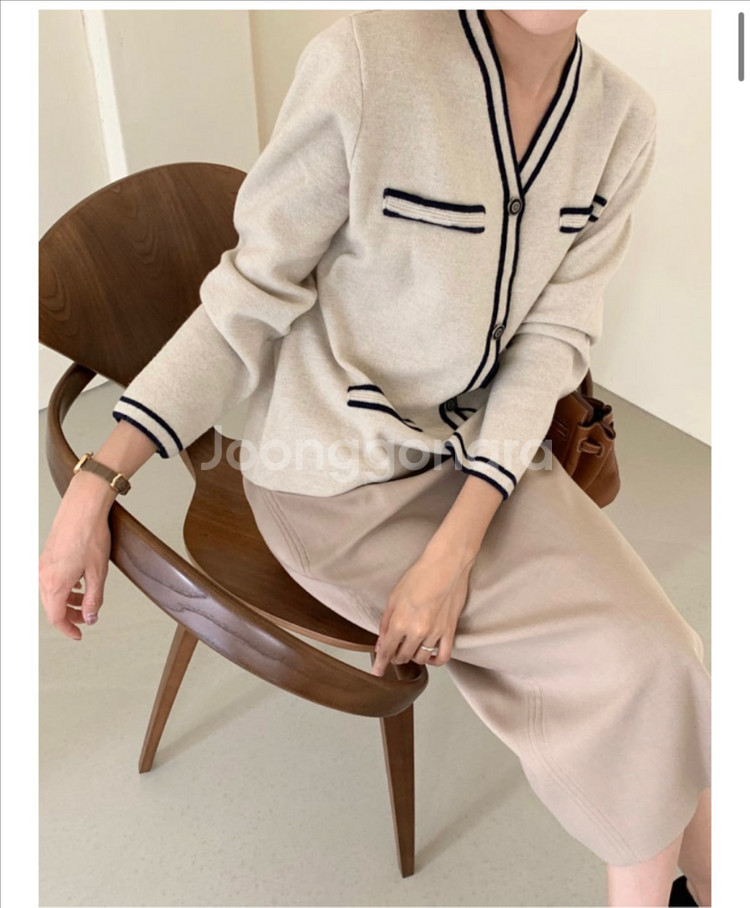 보웬 배색가디건--0