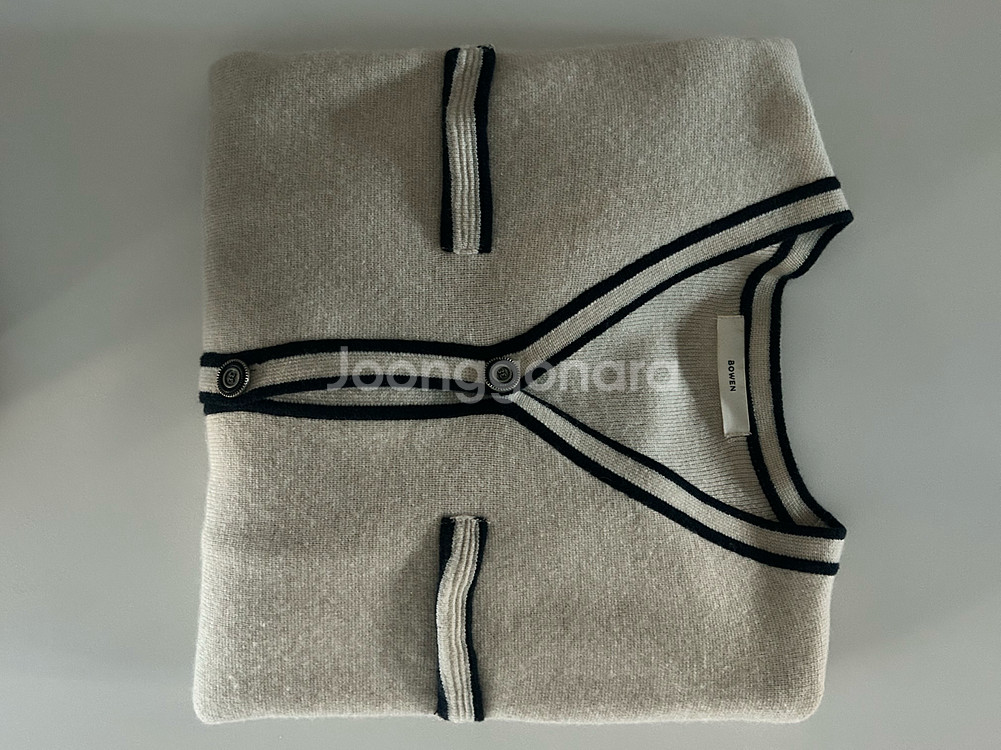 보웬 배색가디건--2